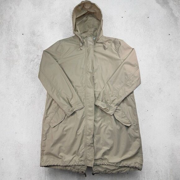 Levi’s Strauss & Co XL Beige Hooded Parka Jacket Cotton Utility Coat Woman’s - Picture 1 of 12
